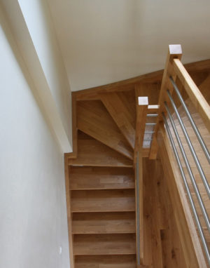 Solid oak wood stairs