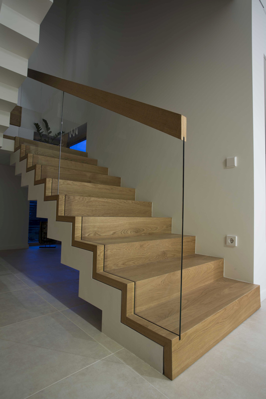 Solid oak wood stairs