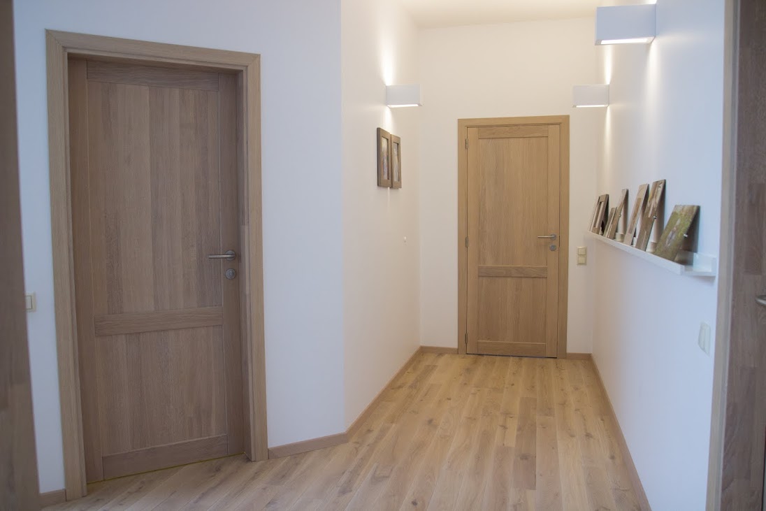 Solid oak wood door with 2 filings