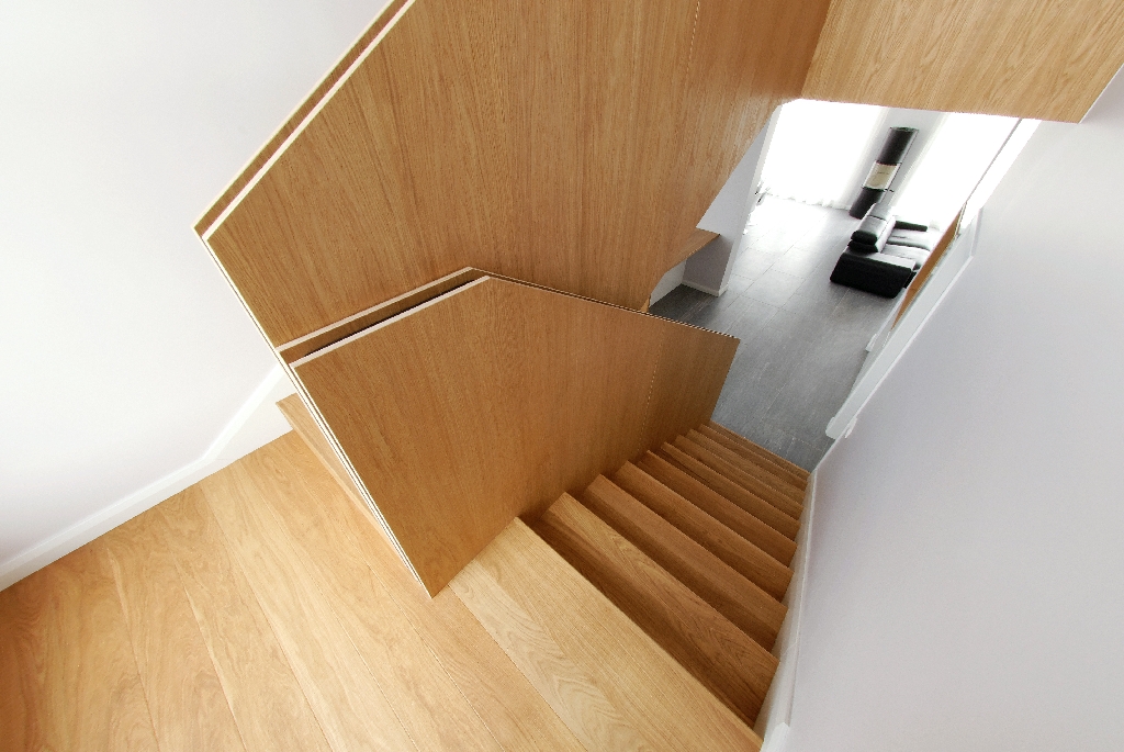 Solid oak wood stairs