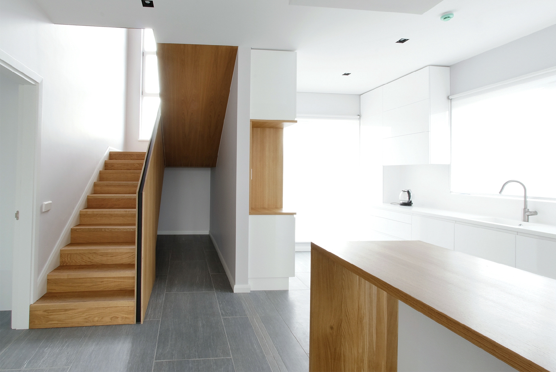 Solid oak wood stairs