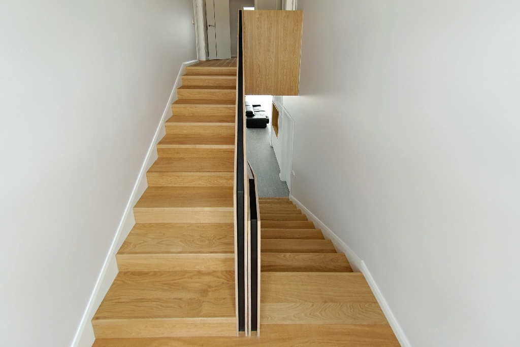 Solid oak wood stairs