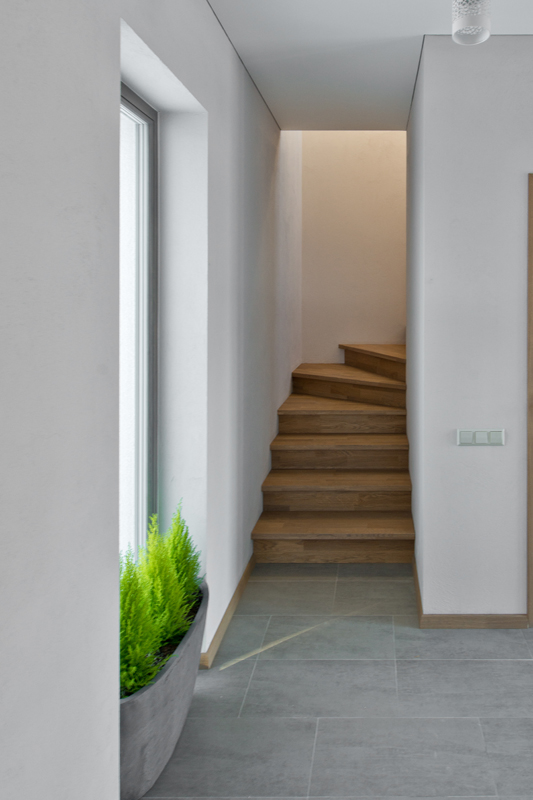 Solid oak wood stairs