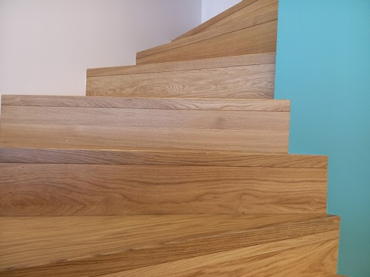 Solid oak wood stairs