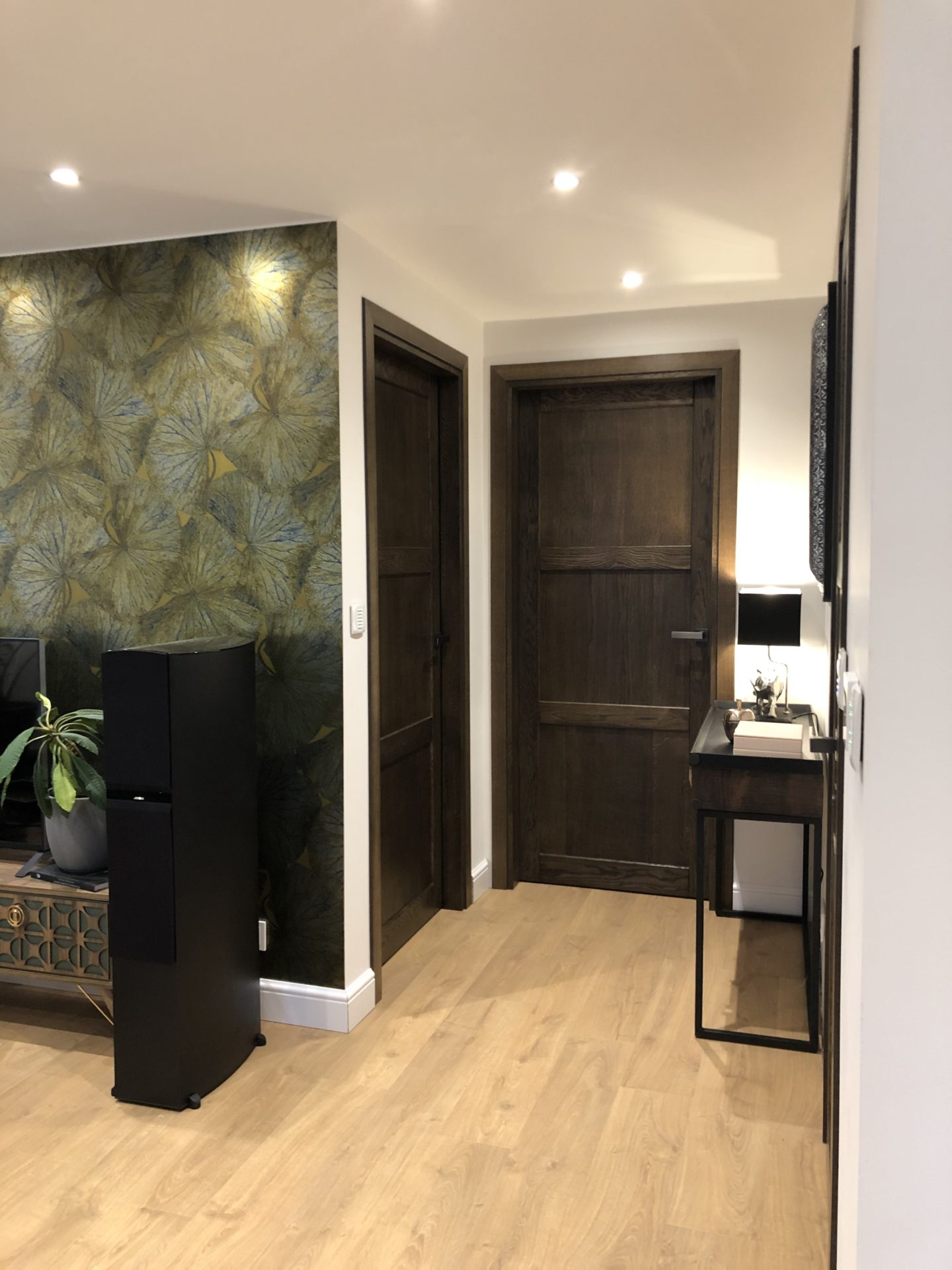 Wooden oak doors: 3490 Ebony, model D3F.