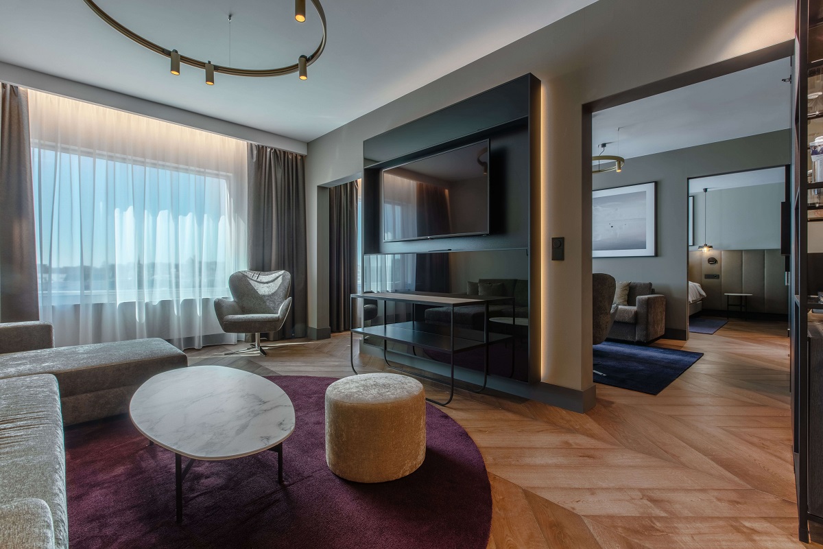 Radisson Collection Hotel Interior with Ecowood's wide plank chevron parquet
