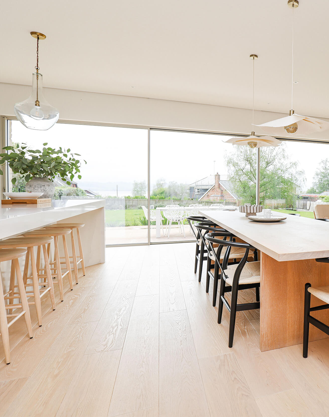 Ivory Colored Hardwood Flooring - Warm and Cosy British Interior