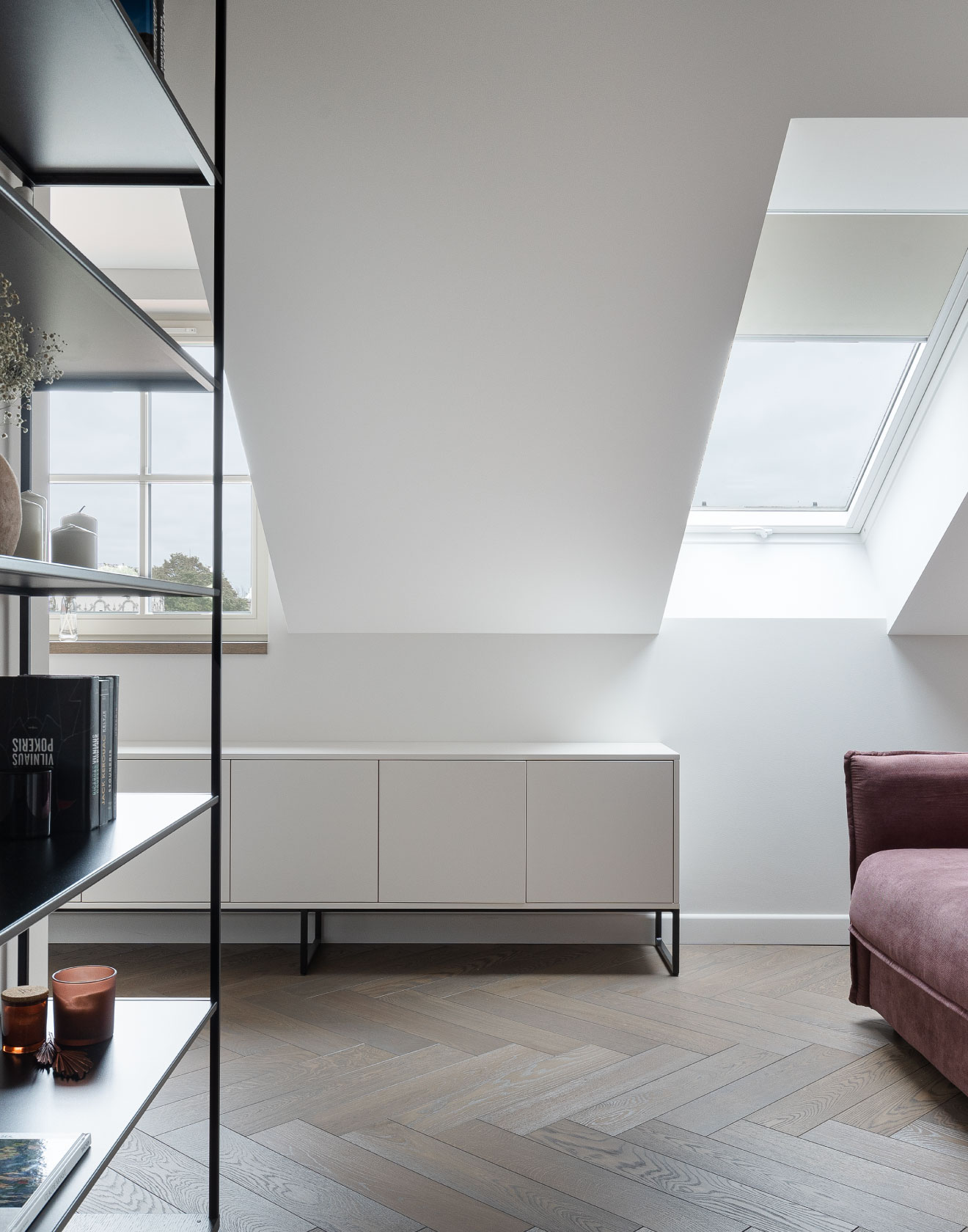 Herringbone Parquet Brings a Timeless Touch to a Renovated Old Town Attic