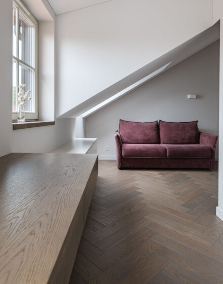 Herringbone Parquet Brings a Timeless Touch to a Renovated Old Town Attic